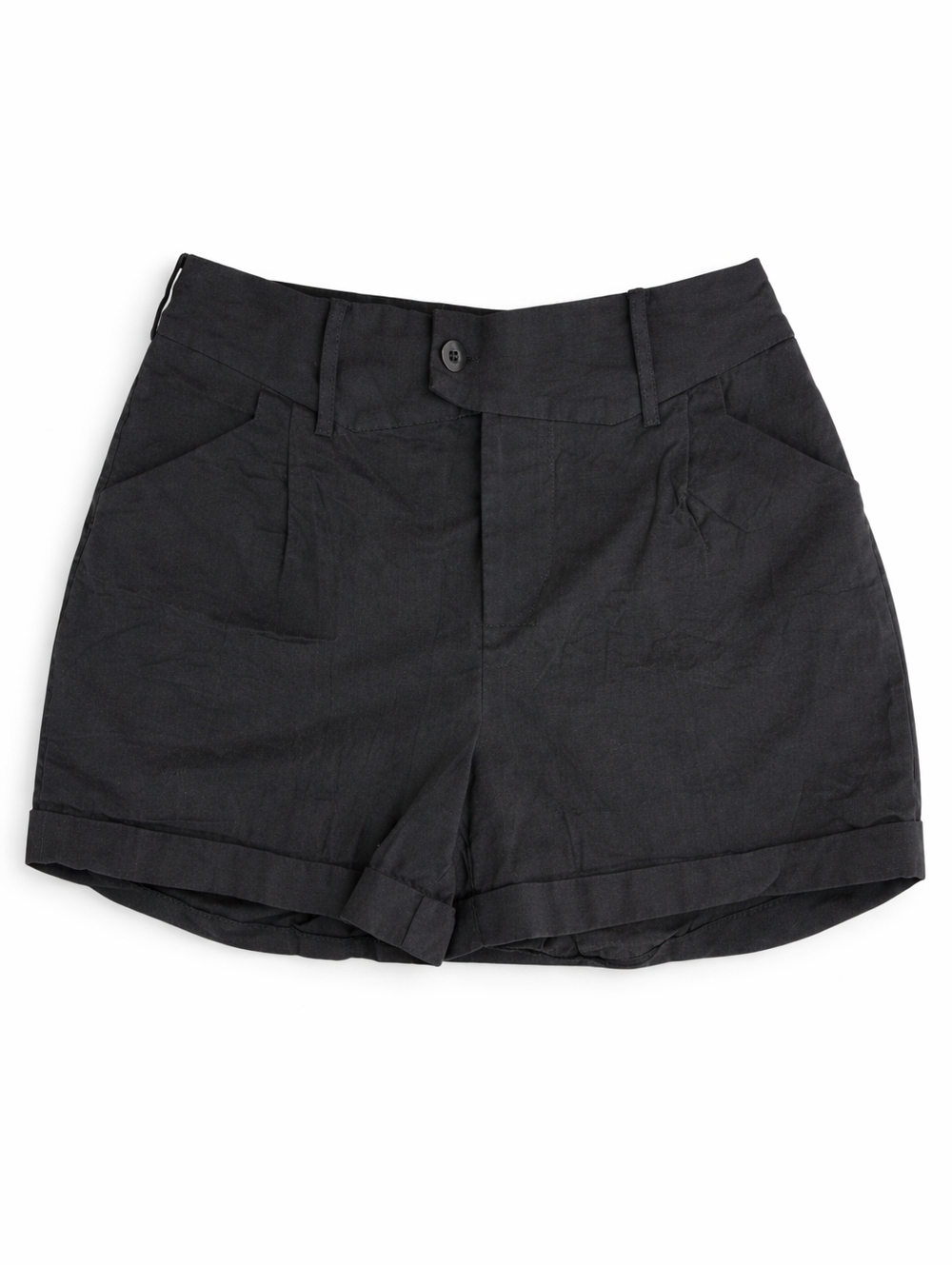 Bella Poque Women’s Shorts Size 7 Charcoal High Waist Cuffed Casual